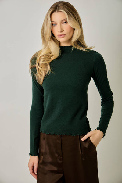 Lettuce Edge Essential Sweater Top: Green
