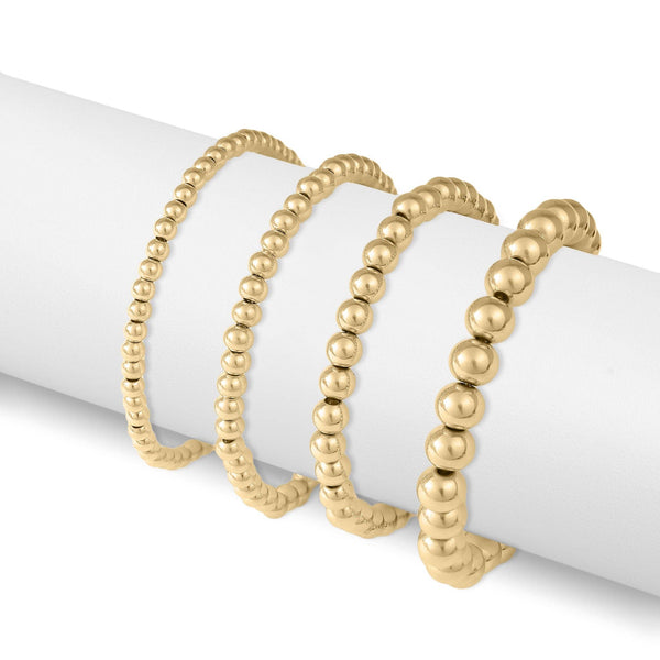 Gold Beaded Stretch Bracelet: 6mm - Lulu Bella Boutique