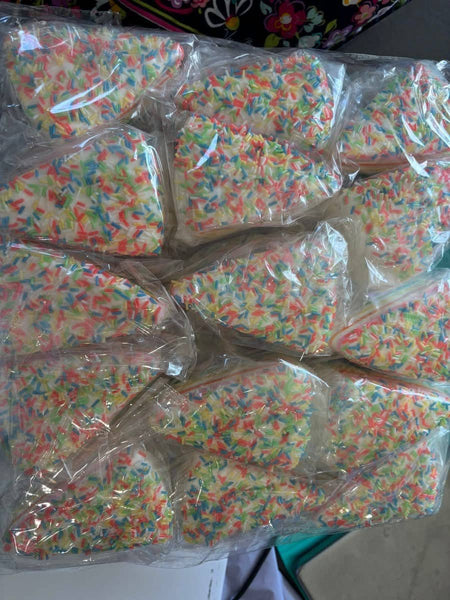 Mini Rainbow Cake Squishy Foam Cake Squishy Toy with Rainbow Sprinkles | Individually Wrapped Sensory Squishy