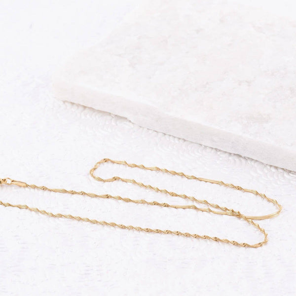 14K Gold Filled Plus™ Singapore Chain Necklace: Gold / 16"+2"
