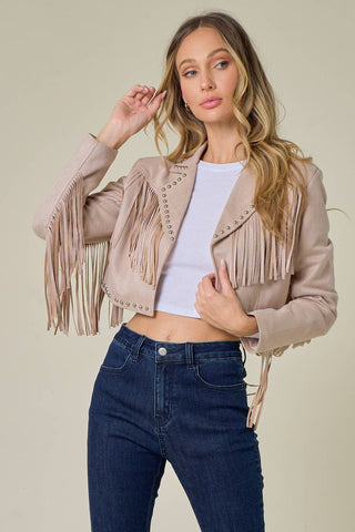 Fringe Stud Jacket - Lulu Bella Boutique