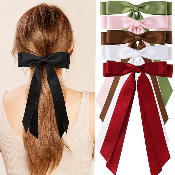 DOUBLE-LAYERED BOW HAIR CLIP_CWAHA1047: LIGHTPINK / (OS) 5 - Lulu Bella Boutique