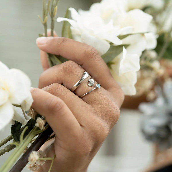 Stainless Steel Birthstone Stacking Ring: January / 4