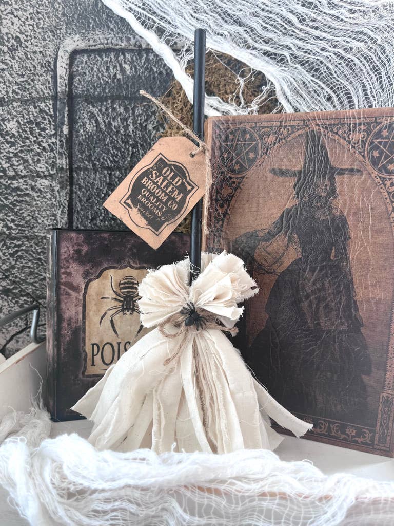 12" Primitive Witch Broom Halloween Fall Home Decor - Lulu Bella Boutique