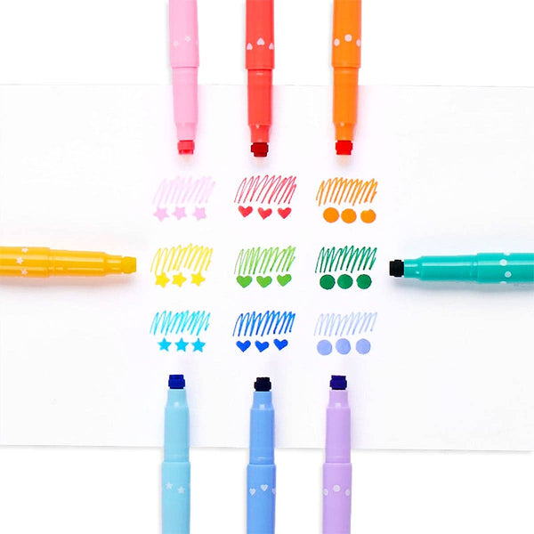 Confetti Stamp: Double-Ended Markers (Set of 9) - Lulu Bella Boutique
