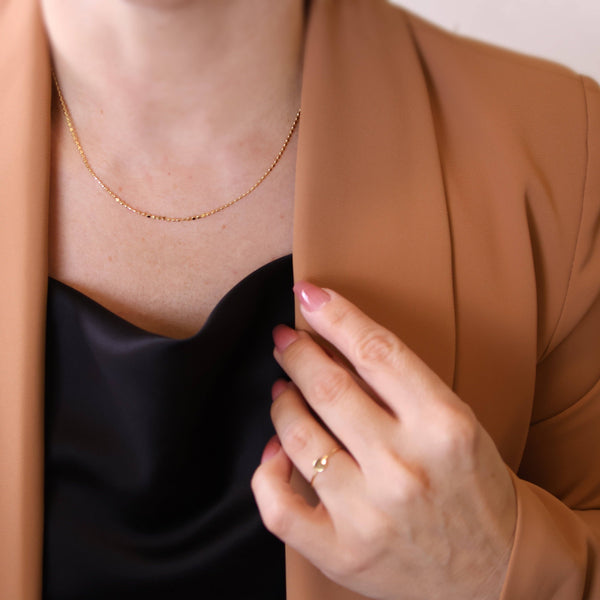 18k Gold Filled 1.5mm Flat Dot Chain Necklace: 18 inches - Lulu Bella Boutique