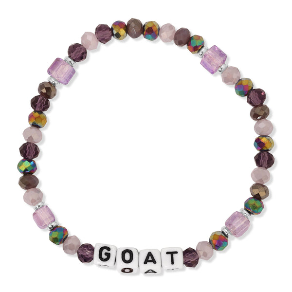 Kids Colorful Words Beaded Stretch Bracelets: Sisters - Midnight Blue - Lulu Bella Boutique