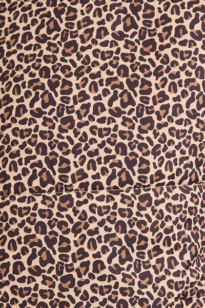 ANIMAL PRINTED PUFFER JACKET: TAUPE-BROWN ANIMAL