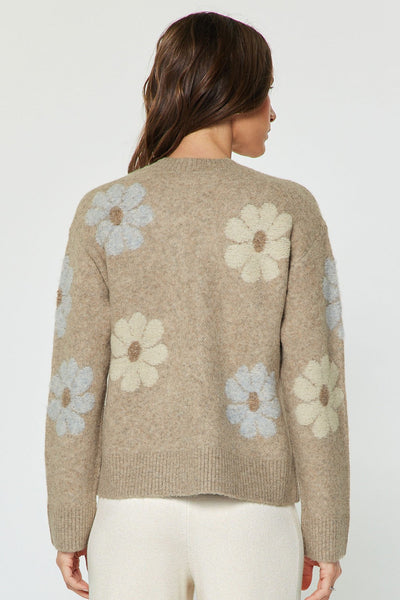 Daisy Floral Knit Sweater Cardigan