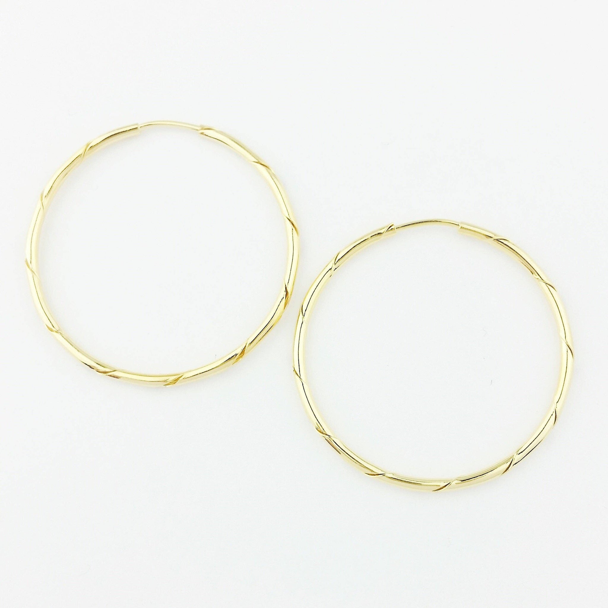 18k Gold Filled Continuous Twisted Tube Hoop Earrings Endless Style: 35mm - Lulu Bella Boutique