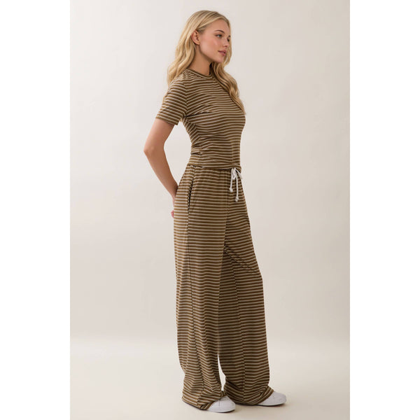 Everyday Ease Striped Lounge Set: Olive