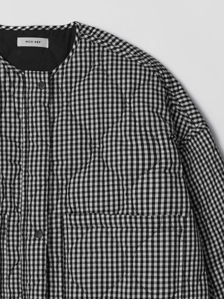 The Rochelle Jacket | Women's Quilted Gingham Jacket: Black