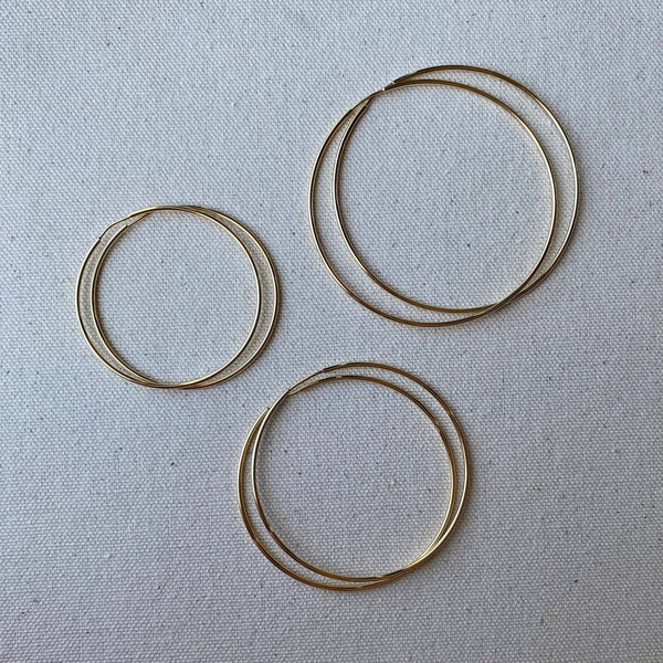 18k Gold Filled Endless Hoop Earrings Gold Hoops 20mm, 30mm,: Hoop 40mm - Lulu Bella Boutique