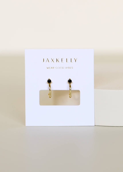 Open Mini Hoop Earring - Black