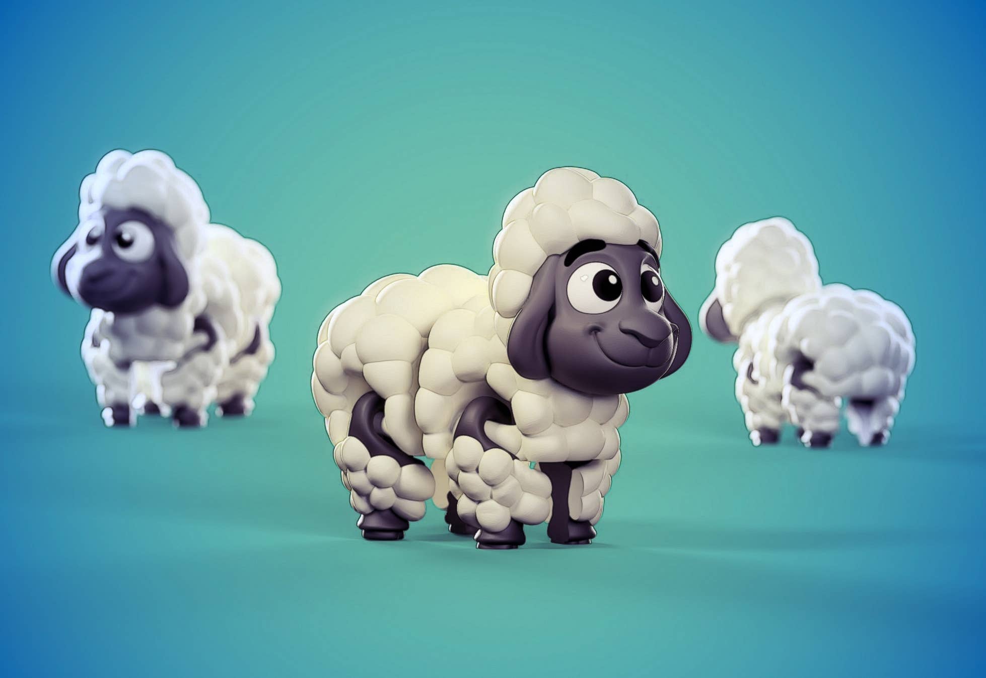 Blacknose Sheep 3D Printed Articulated Fidget Toy: Baby - 2.5" - Lulu Bella Boutique