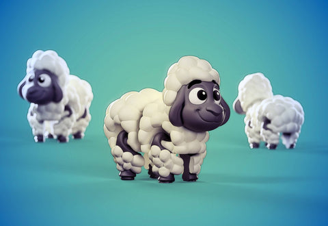 Blacknose Sheep 3D Printed Articulated Fidget Toy: Baby - 2.5" - Lulu Bella Boutique