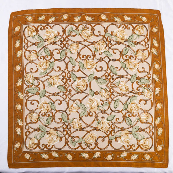 FLOWER SILKY BANDANA NECK SCARF, DS 31161: ORN - Lulu Bella Boutique