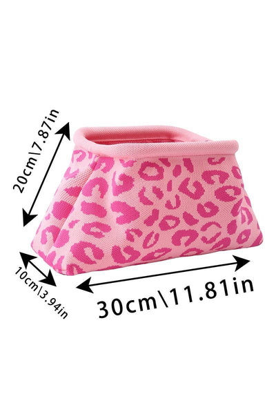 Leopard Clasp Clutch Makeup Bag: ASH MOCHA