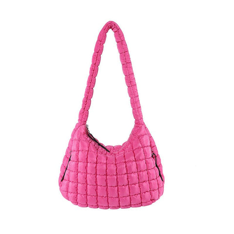 Solid Color Cloud Bag Large Capacity Shoulder Bag DP6102: Rose - Lulu Bella Boutique