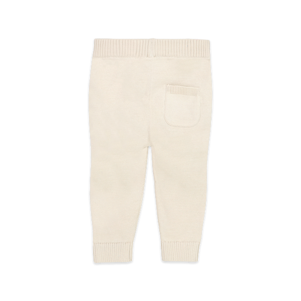 Pocket Sweater Knit Baby Legging Pants (Organic Cotton): Ecru