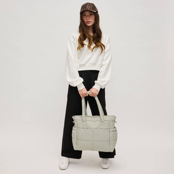 Jetsetter Multi Compartment Travel Tote: Sage Grey - Lulu Bella Boutique