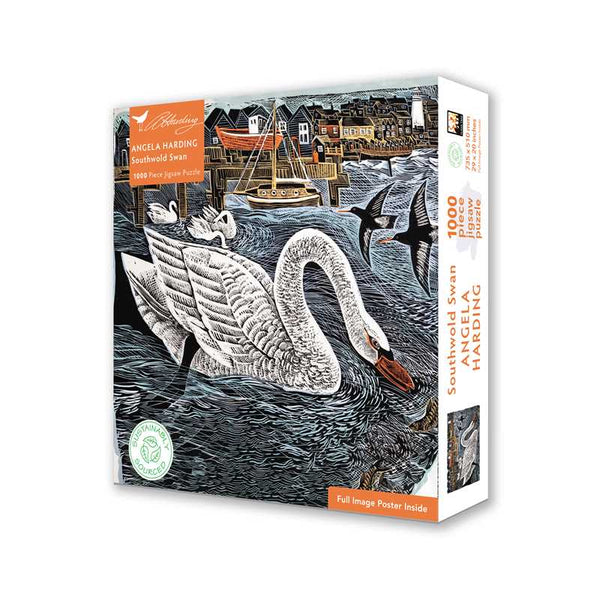 Adult Sustainable Jigsaw Puzzle Angela Harding: Southwold Swan by