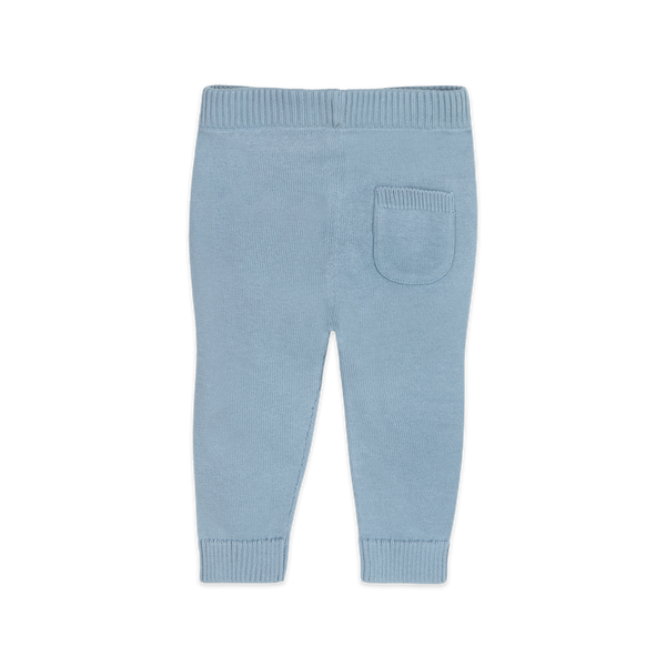Pocket Sweater Knit Baby Legging Pants (Organic Cotton): Mineral Blue