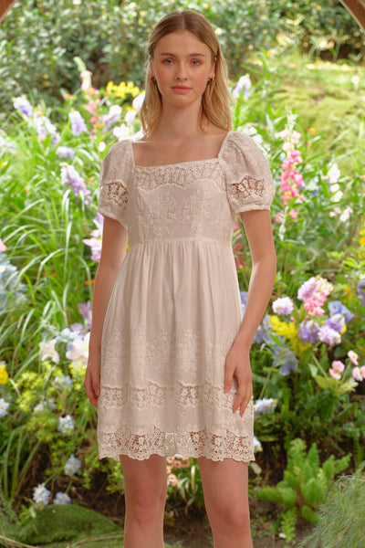RP2685 - Romantic Garden Lace Dress: S - Lulu Bella Boutique