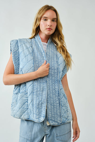The Marina Denim Vest - Lulu Bella Boutique