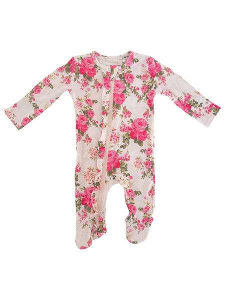 2-Way Zip Ruffle Footie, Country Daydream
