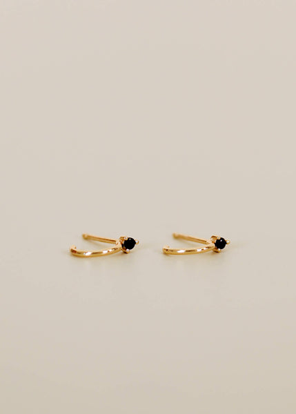 Open Mini Hoop Earring - Black