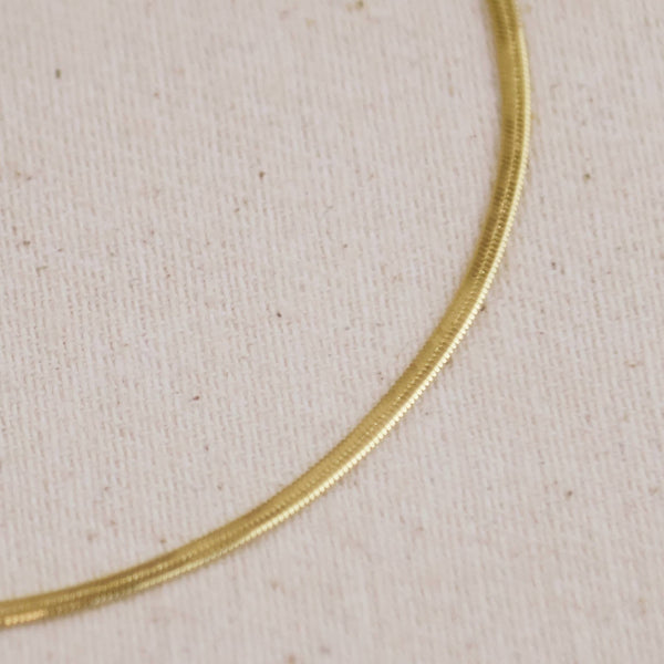 18k Gold Filled 2mm Herringbone Anklet - Lulu Bella Boutique
