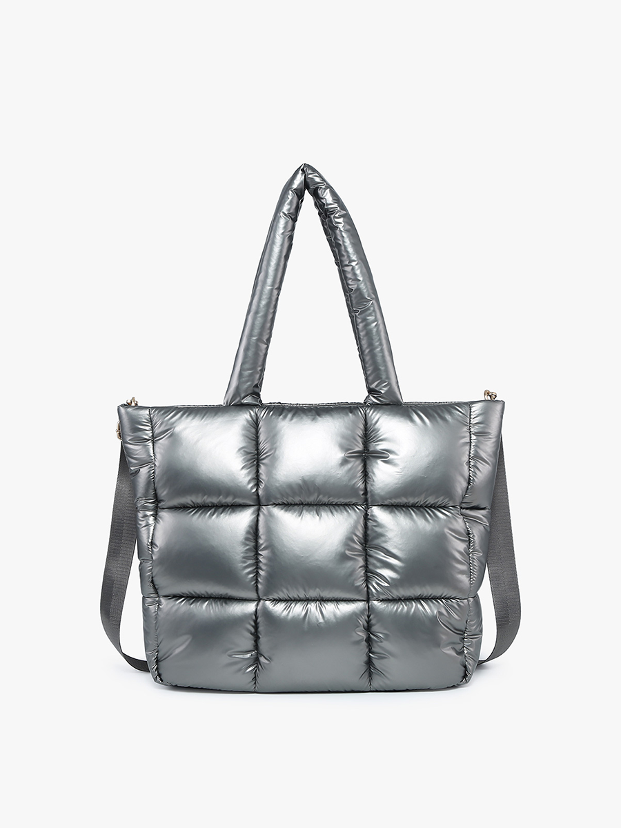 Kiersten Puffer Hobo w/ Strap: Gunmetal