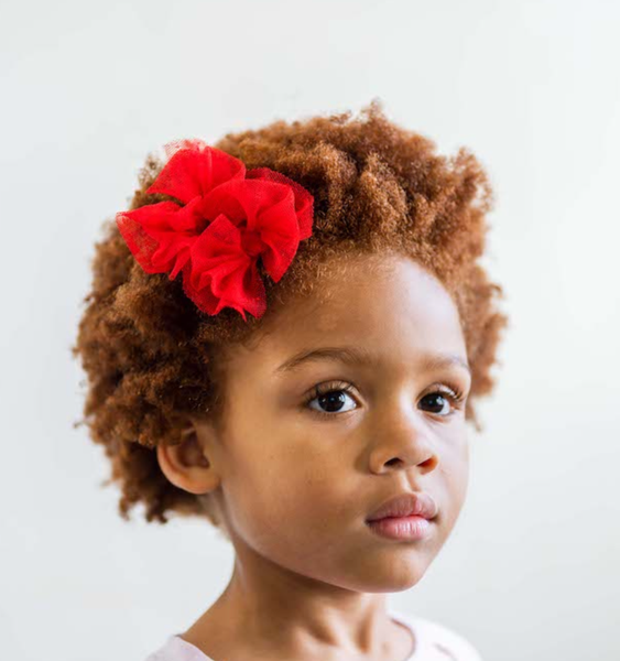 Baby Bling® 2-Pack Tulle Baby FAB® hair bow clips: Gingham Pink