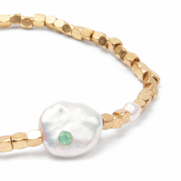 Pearl Affirmation Bracelet - Courage/Gold - Lulu Bella Boutique