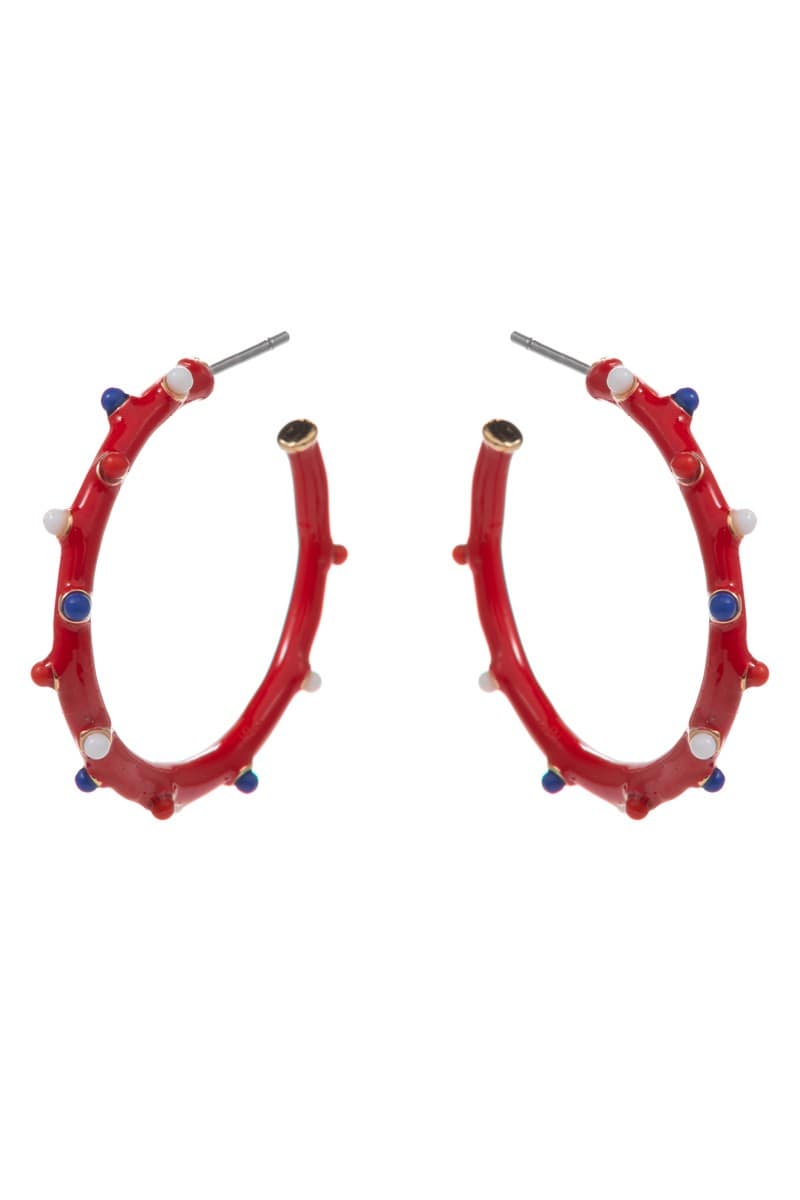 Enamel Dot Hoops