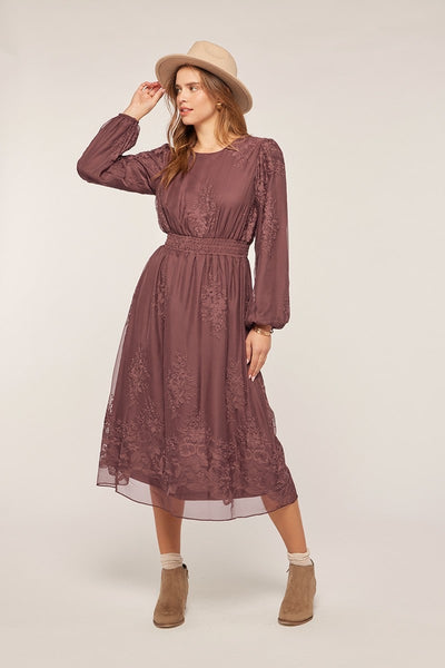 Embroidery Chiffon Dress