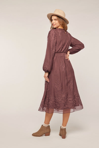 Embroidery Chiffon Dress