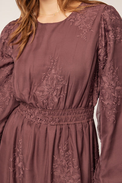 Embroidery Chiffon Dress