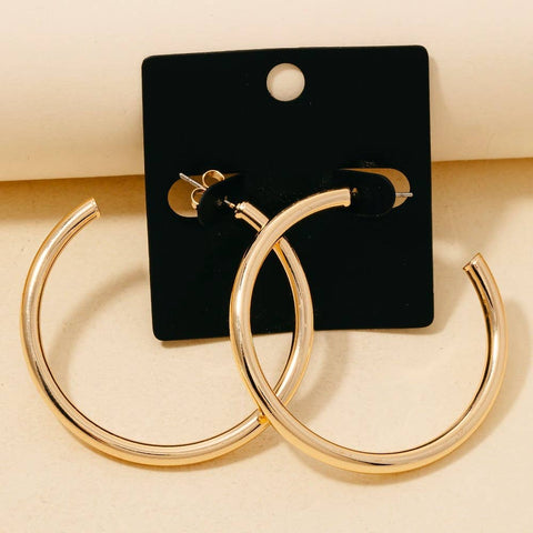 Gold Dipped Large Tube Hoop Earrings: GOLD - Lulu Bella Boutique