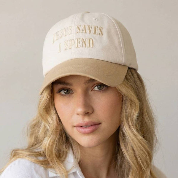 Jesus Saves I Spend Trucker Hat: KA - Lulu Bella Boutique