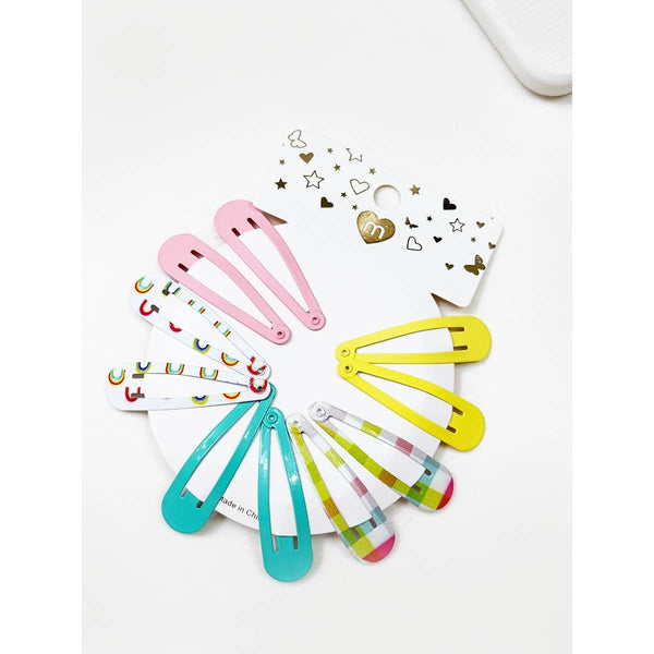 Variety Prints and Solid Mixed Snap Clip Set: MIX COLOR / ONE(12) - Lulu Bella Boutique