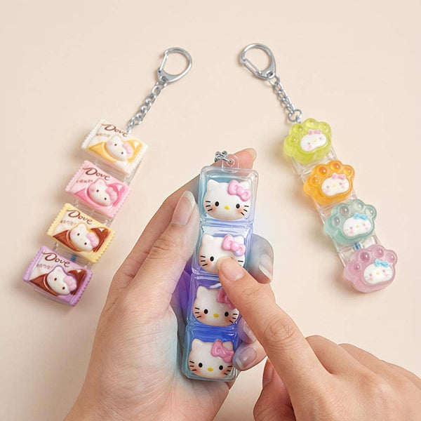 12PCS - Light Up Cute Character Fidget Clicker Keychain Toy