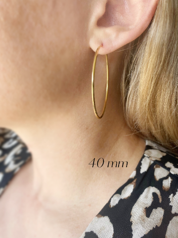 18k Gold Filled Endless Hoop Earrings Gold Hoops 20mm, 30mm,: Hoop 40mm