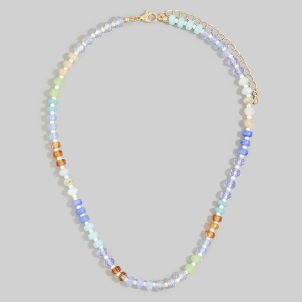 Mixed Glass Beaded Strand Necklace: GDBL