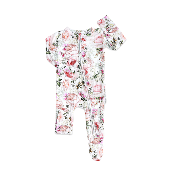 Bamboo Baby Pajama Sleepies Little Baby Ruffle Zip Caroline: 2T