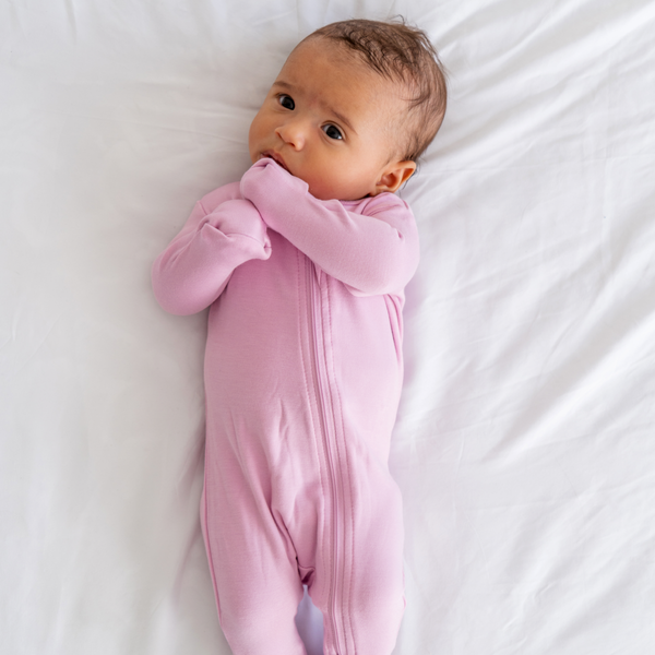 Infant Bamboo Pajamas w/ DreamCuffs™: 3 - 6 Months / Dusty Rose