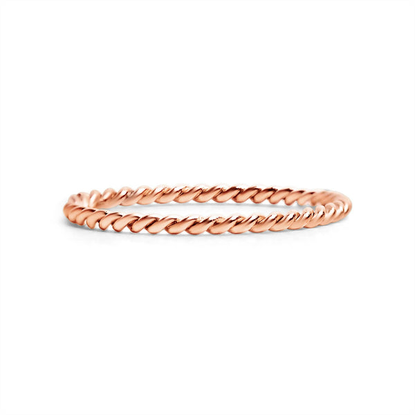 Stainless Steel Braided Stacking Ring - Hypoallergenic: Gold / 8