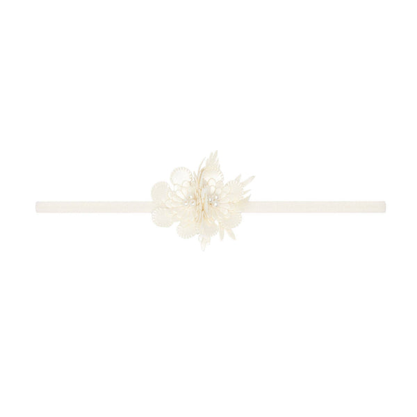 Baby Bling® Flower Skinny soft nylon headband: Magnolia Dusty Blue