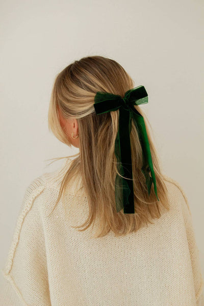 Chiffon + Velvet Bow: Red